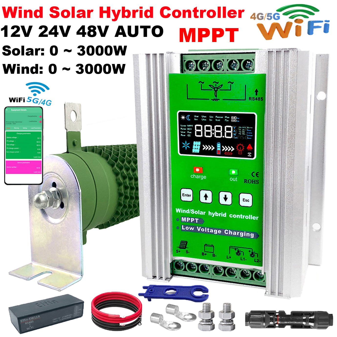 Mppt Charge Controller - 4000W Hybrid Wind Solar Charge Controller