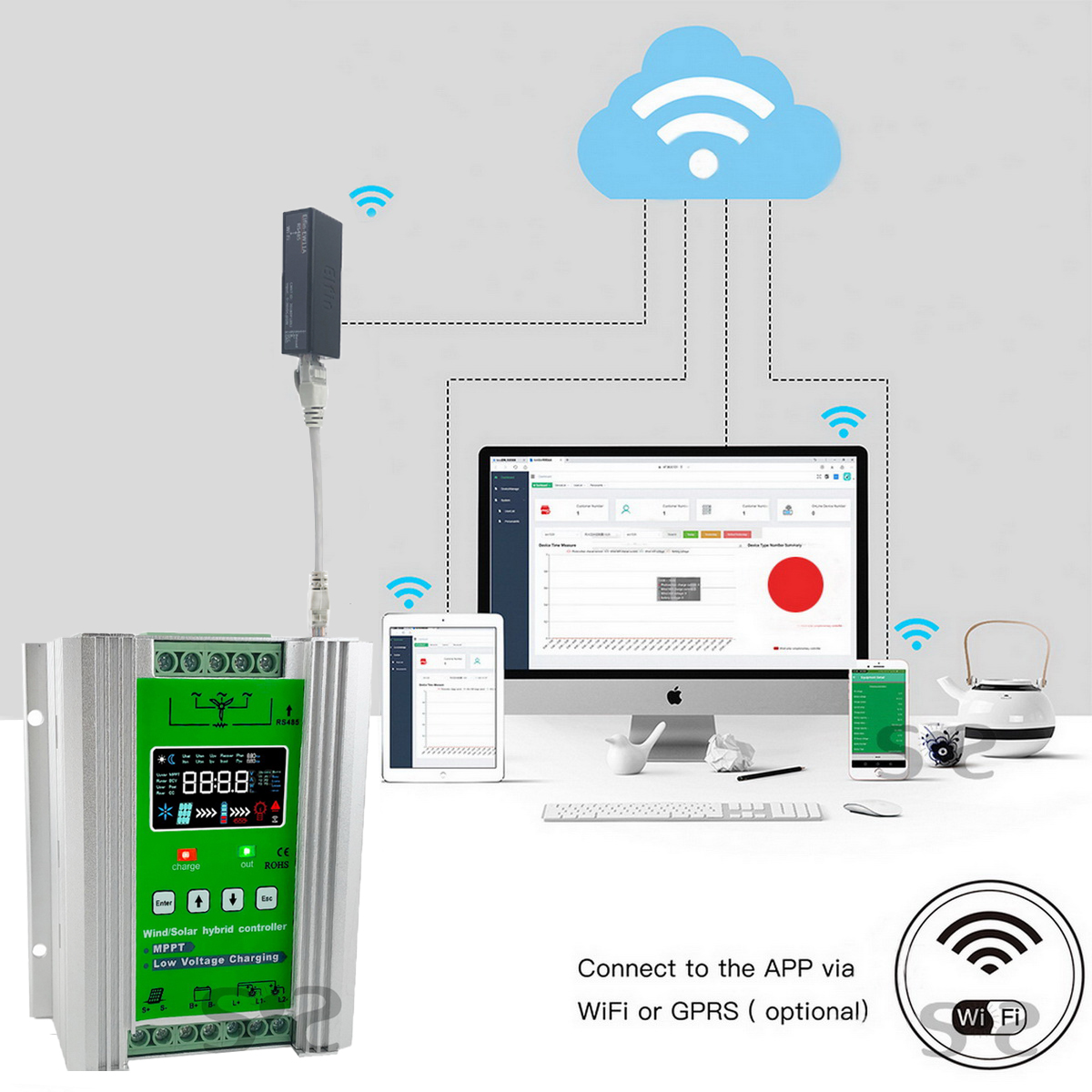 4000W Hybrid Wind Solar Charge - Mppt Charge Controller ulasan dan harga