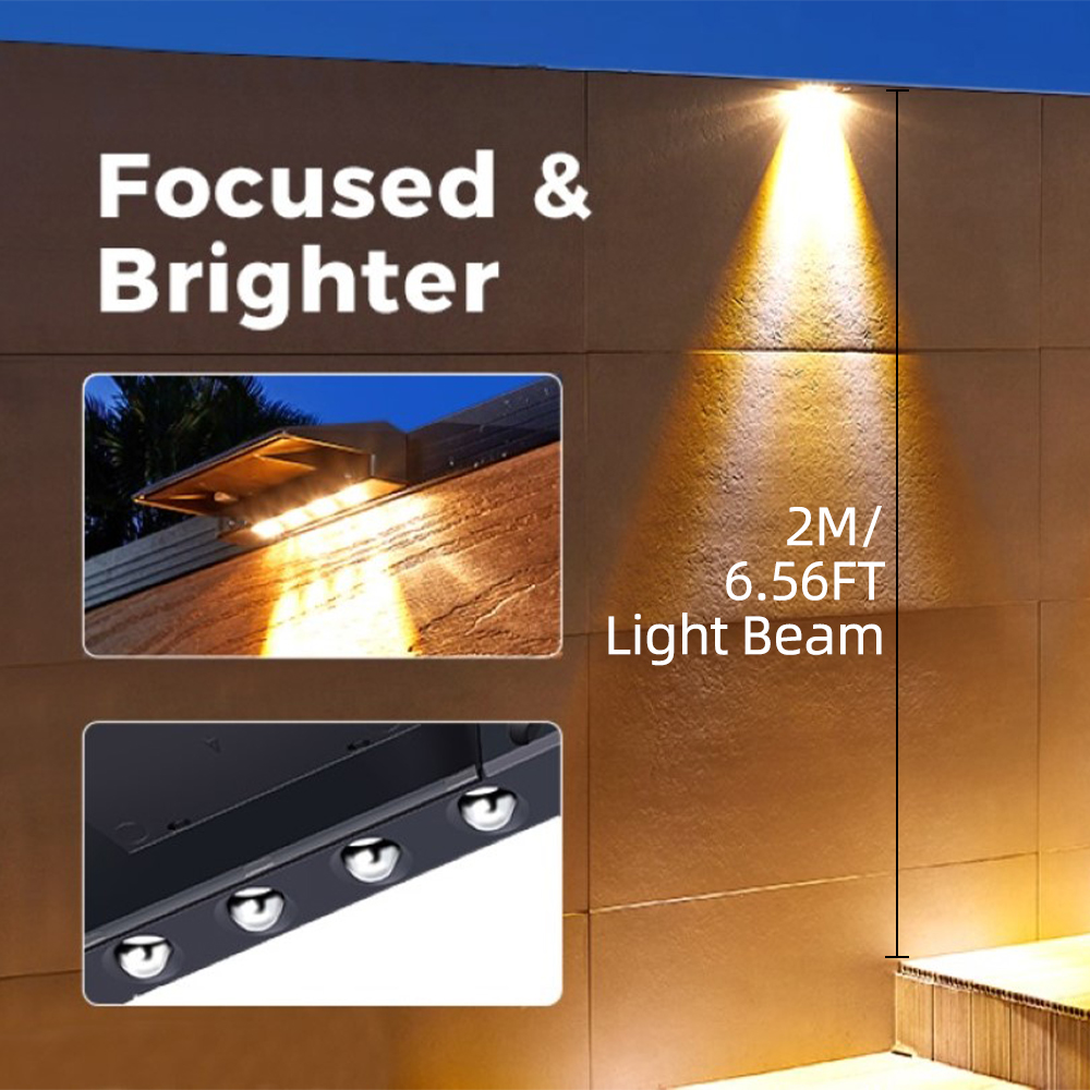 2 Pack Solar Wall Lights 4 LED - Waterproof Junction Box Solar ulasan dan harga