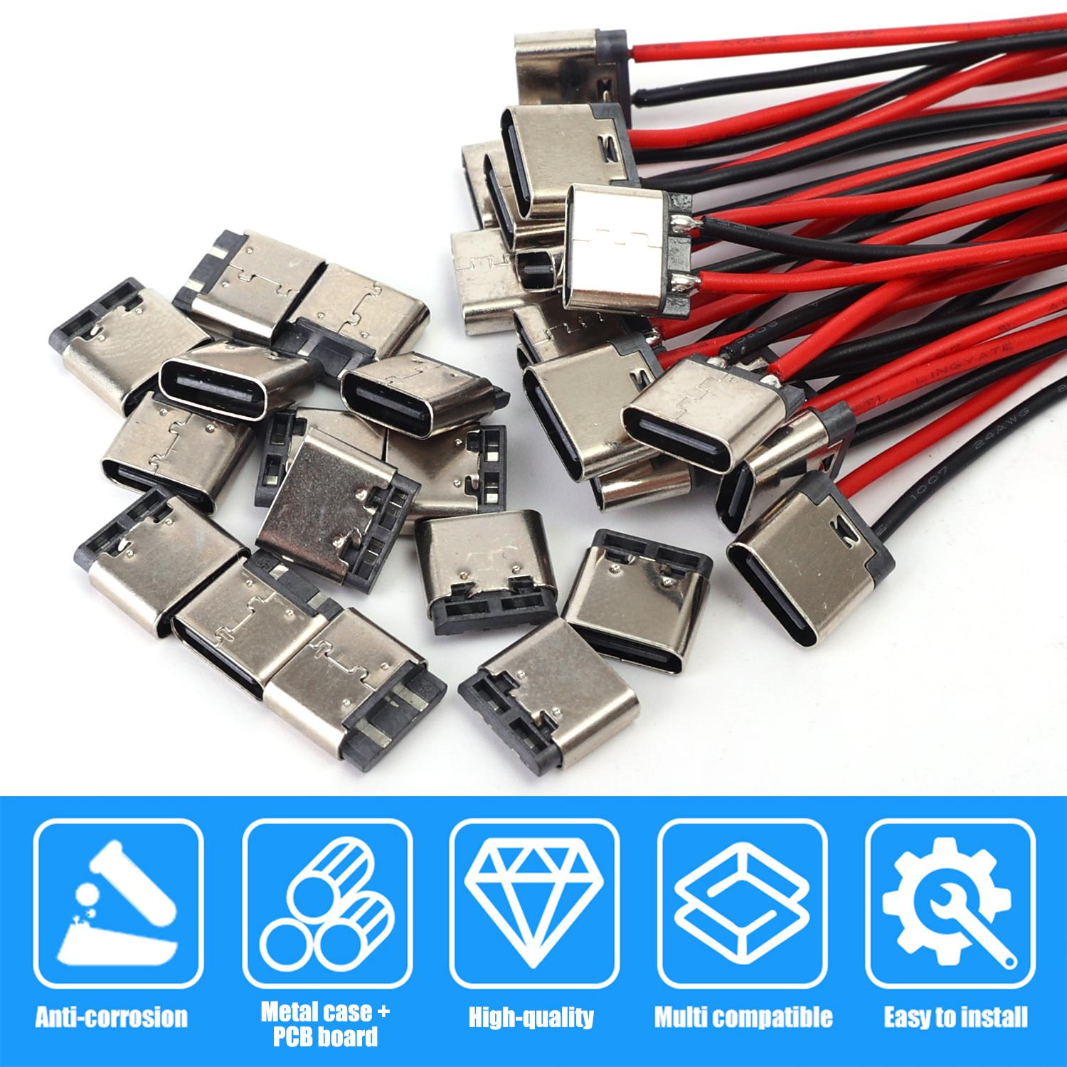 5-20PCS Type-C 2Pin Solder Wir - Cable Gland Waterproof ulasan dan harga