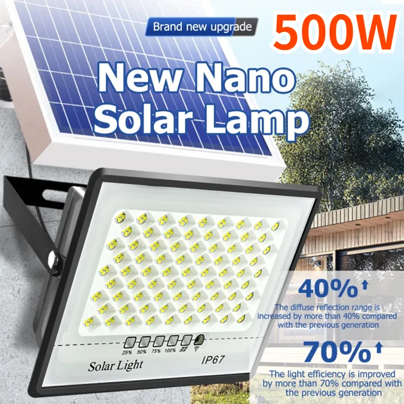 500W Solar Lights Outdoor Gard - Waterproof Junction Box Solar ulasan dan harga