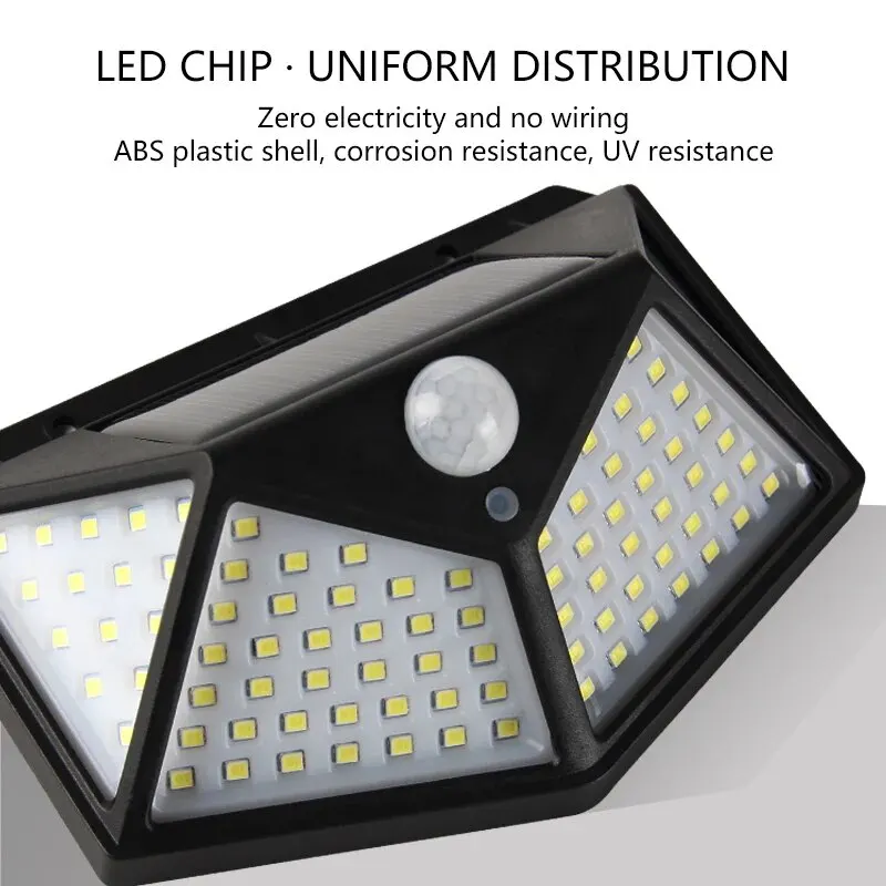 Motion Sensor 100LED Solar Wal - Waterproof Junction Box Solar ulasan dan harga