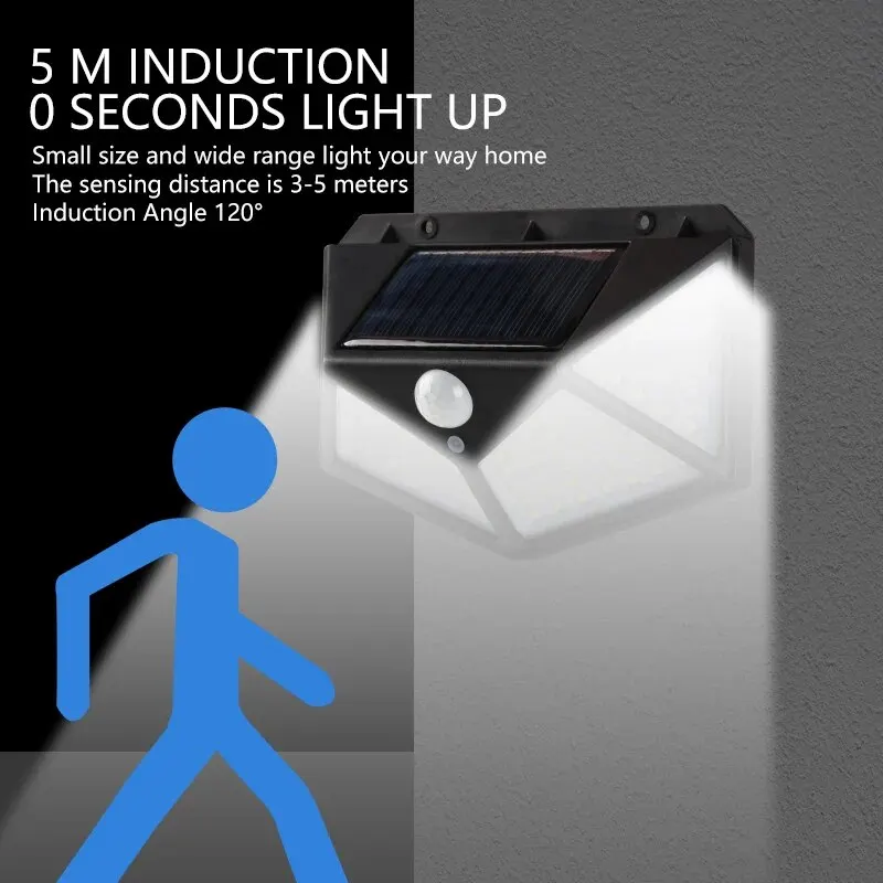 Motion Sensor 100LED Solar Wal - Waterproof Junction Box Solar ulasan dan harga